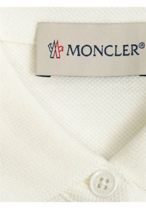 White cotton polo shirt for girls Moncler | 8A000088/CEBIANCO