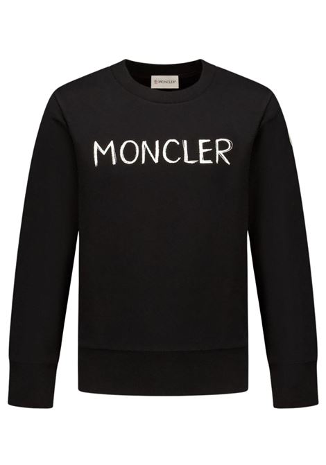 Black cotton sweatshirt for children Moncler | 8G0000388/CENERO