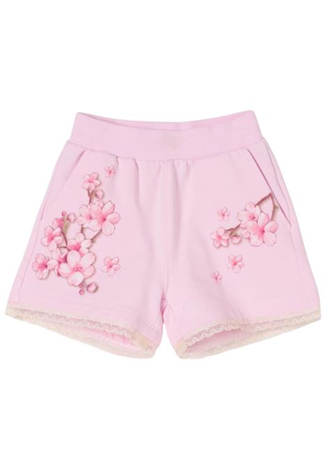 Pink cotton shorts for girls Monnalisa | 19E4045003/ANROSA
