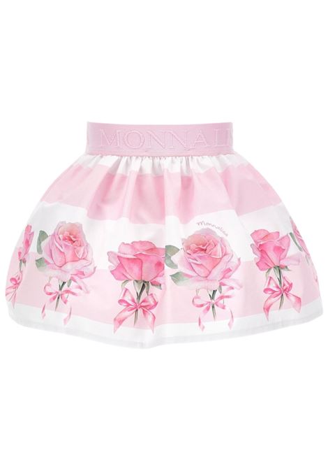 Pink cotton baby skirt Monnalisa | 31E7005653/ANROSA