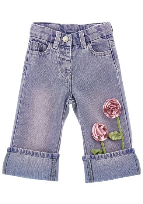 Baby girl's denim cotton jeans Monnalisa | 39E4005020/ANDENIM