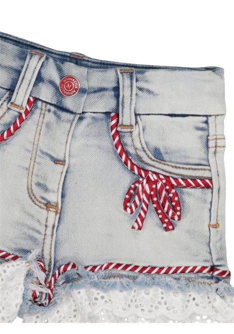 Shorts neonata in cotone denim Monnalisa | 39E4035020/ANDENIM