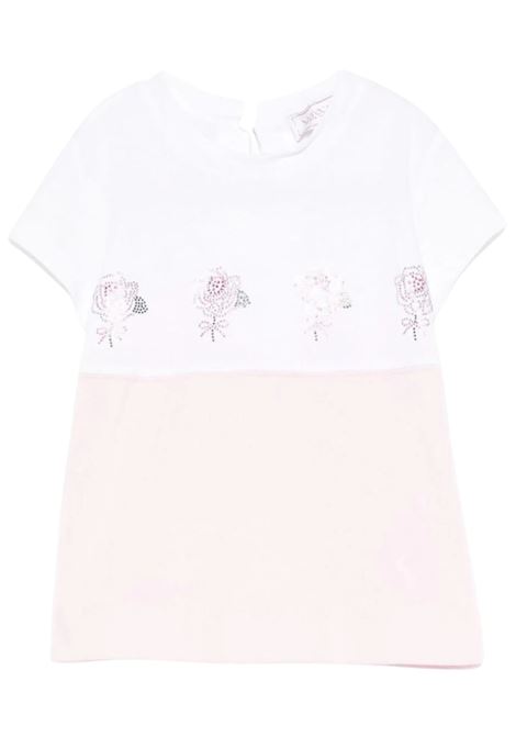 White cotton baby T-shirt Monnalisa | 39E6005002/ANBIANCO