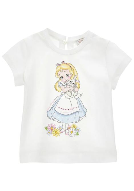 White cotton baby T-shirt Monnalisa | 39E6145002/ANBIANCO