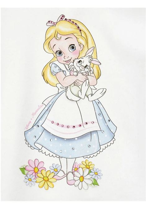 White cotton baby T-shirt Monnalisa | 39E6145002/ANBIANCO