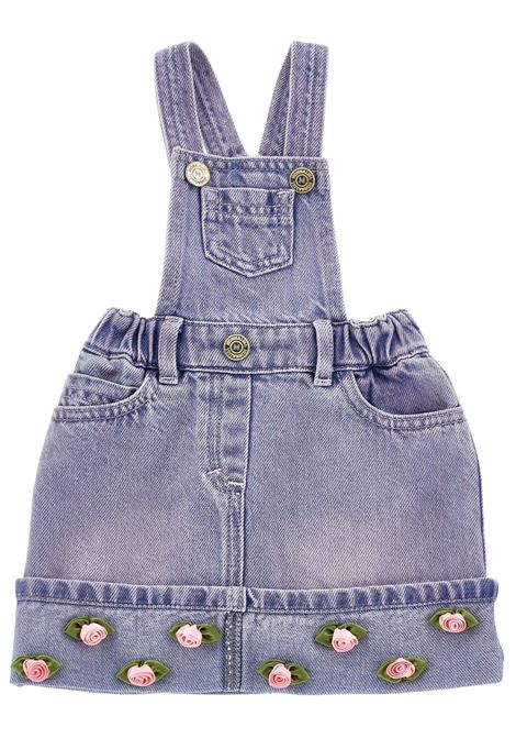 Salopette neonata in cotone denim Monnalisa | 39E7015020/ANDENIM