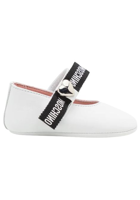 White leather baby ballerina Moschino | 80388/PIABIANCO