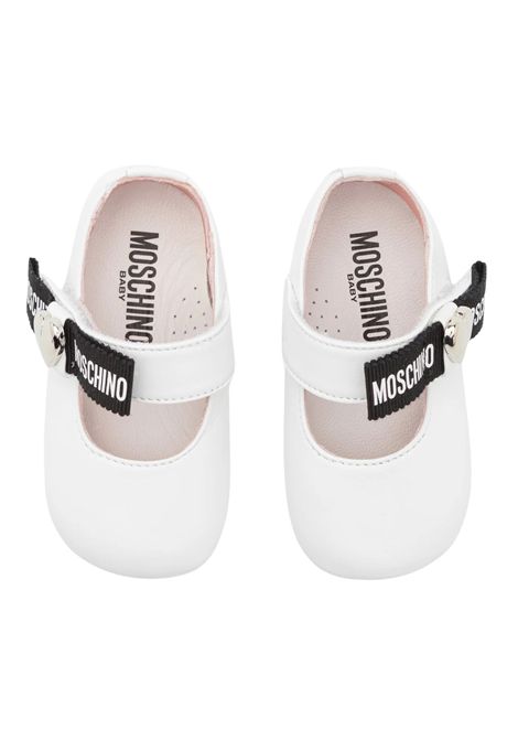 White leather baby ballerina Moschino | 80388/PIABIANCO