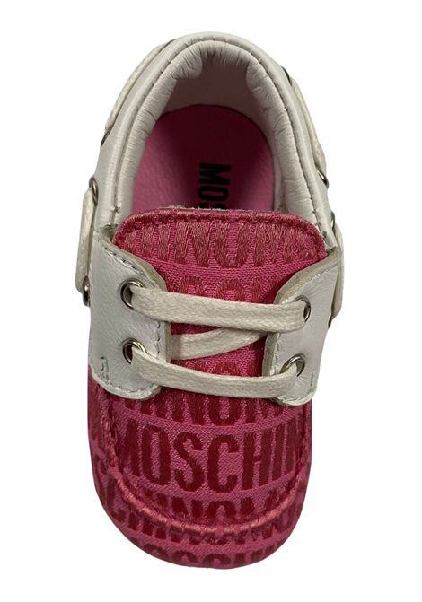 Pink baby shoes with logo Moschino | 80392/PIAROSA