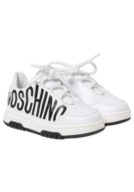 Unisex white leather shoes Moschino | 80627/PIABIANCO