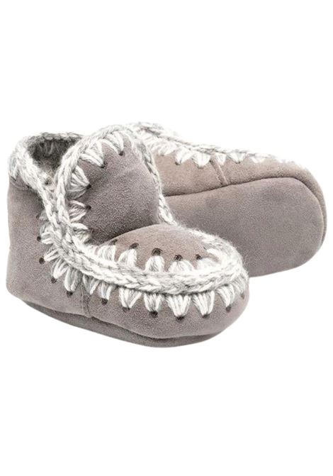 Scarpe Eskimo neonata grigie in camoscio Mou | MU.FI101000A/DELGRIGIO