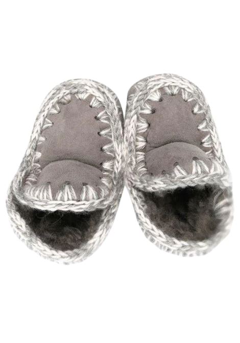 Scarpe Eskimo neonata grigie in camoscio Mou | MU.FI101000A/DELGRIGIO