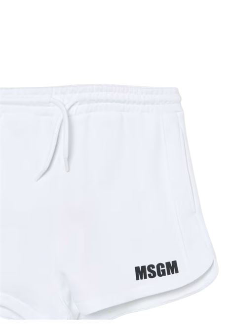 Shorts bambina bianco in cotone MSGM | MSJGSH095/CEBIANCO