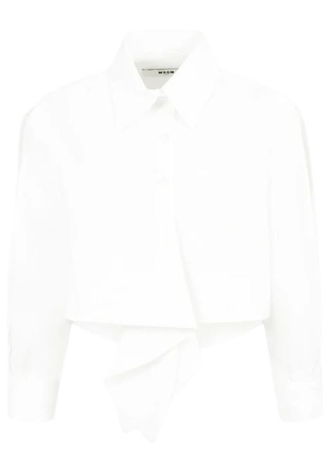 White cotton shirt for girls MSGM | MSJGSI209/CEBIANCO