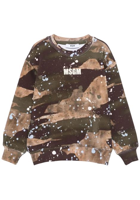 Felpa bambino camouflage in cotone MSGM | S5MSJBSW029/CECAMOUFLAGE