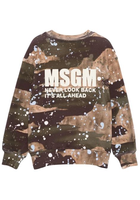 Felpa bambino camouflage in cotone MSGM | S5MSJBSW029/CECAMOUFLAGE