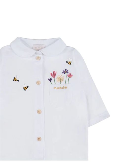 Tutina neonata bianca in cotone NANAN | E25401BIANCO