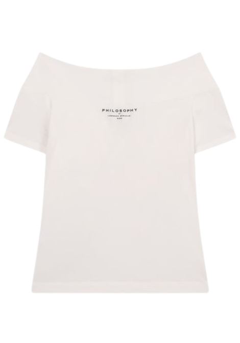 T-shirt bambina bianca in cotone PHILOSOPHY | I1E6185202/MABIANCO