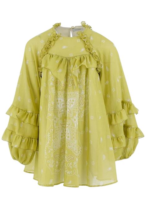 Abito bambina verde in cotone Pinko | KFAB0010/SUVERDE