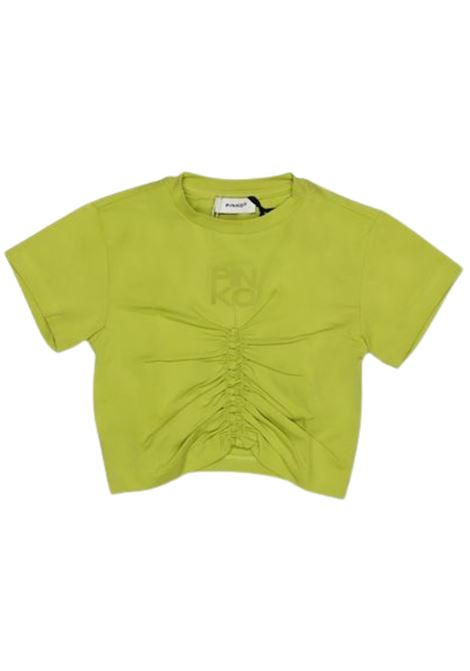 T-shirt bambina verde in cotone Pinko | KFTS007/SUVERDE