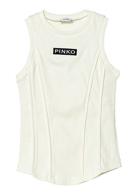 Canotta bambina bianca in cotone Pinko | KFTS012/SUBIANCO