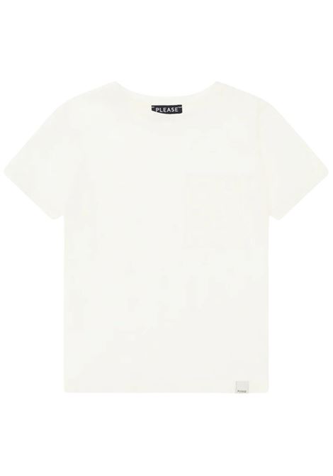 T-shirt bambino in cotone e lino Please | MBB9030B72/MABIANCO