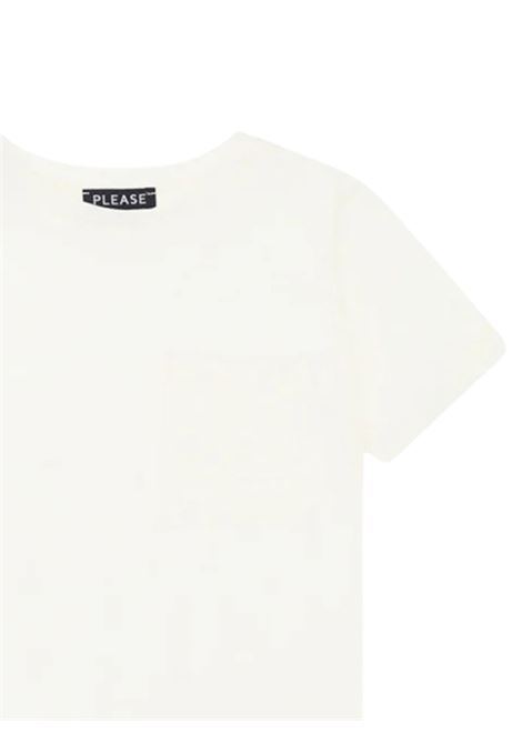T-shirt bambino in cotone e lino Please | MBB9030B72/MABIANCO