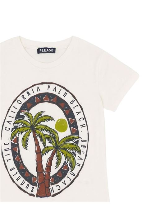 T-shirt bambino bianca in cotone Please | MBE8030B72/MABIANCO
