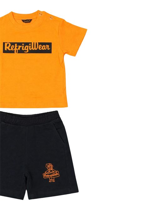 Completo neonato arancio/nero in cotone REFRIGIWEAR | RN1746DS26ARANCIO/NERO