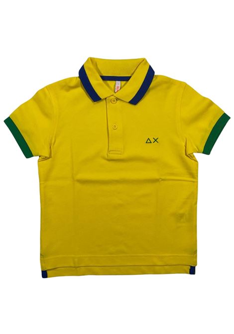 Yellow cotton polo shirt for children SUN68 | A33312/SUGIALLO