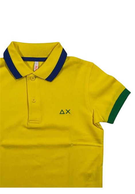 Yellow cotton polo shirt for children SUN68 | A33312/SUGIALLO