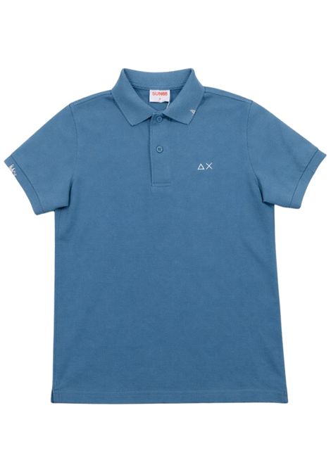 Children's air force blue cotton polo shirt SUN68 | A36301AVIO