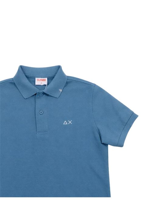 Children's air force blue cotton polo shirt SUN68 | A36301AVIO