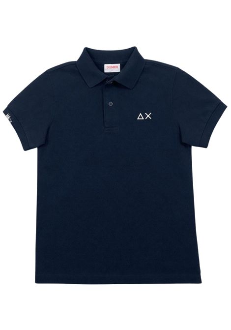 Blue cotton polo shirt for children SUN68 | A36301BLU