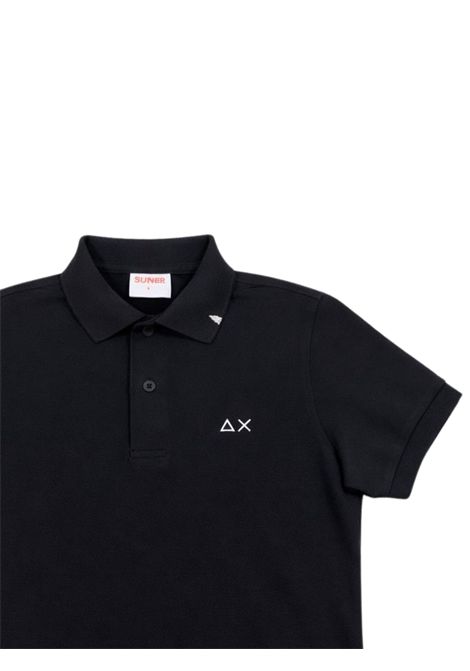 Polo bambino nera in cotone SUN68 | A36301NERO