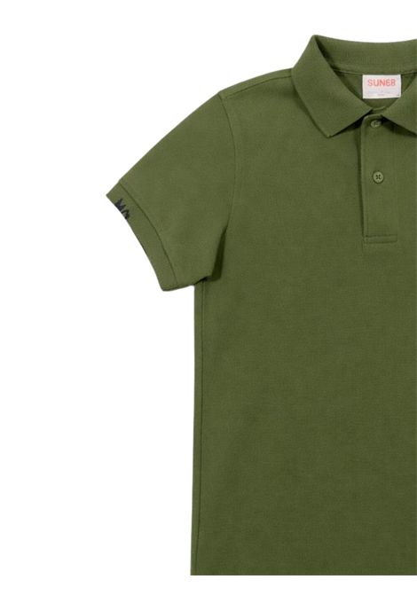 Green cotton polo shirt for children SUN68 | A36301VERDE