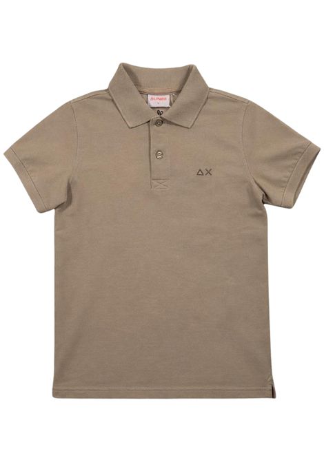 Beige cotton polo shirt for children SUN68 | A36303BEIGE