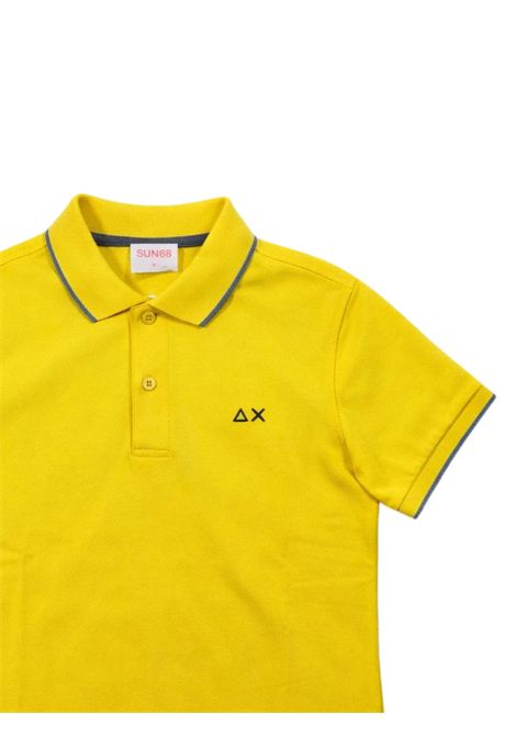 Yellow cotton polo shirt for children SUN68 | A36311GIALLO