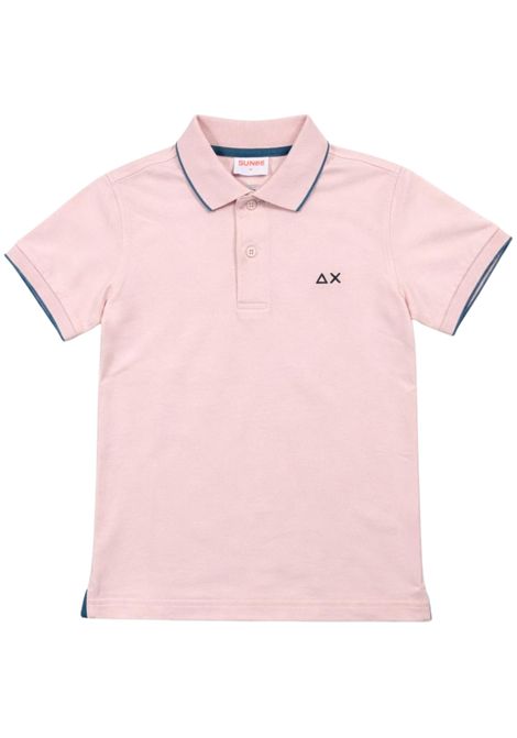 Pink cotton polo shirt for children SUN68 | A36311ROSA