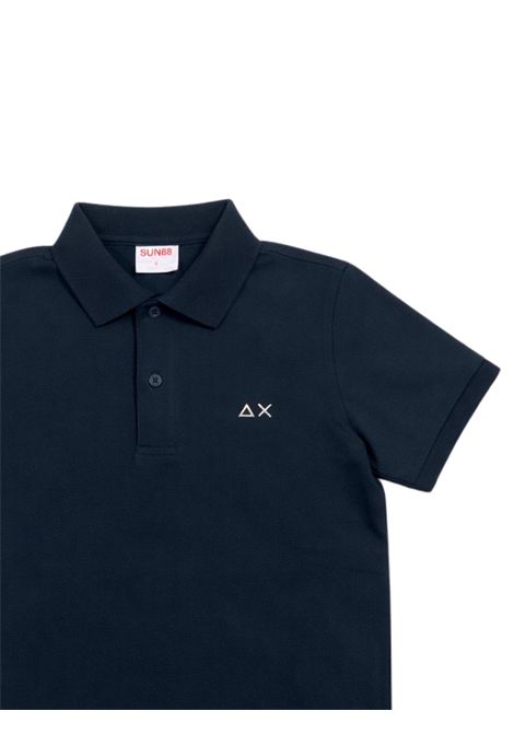Blue cotton polo shirt for children SUN68 | A36315BLU