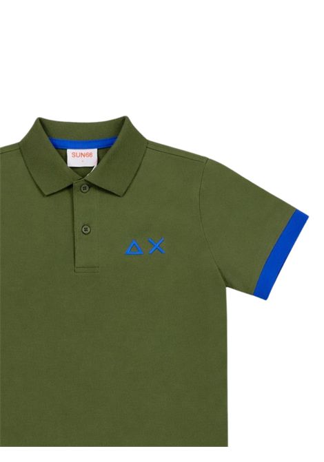 Polo bambino verde in cotone SUN68 | A36321VERDE