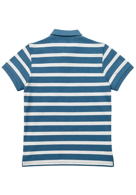 Children's polo shirt in air force blue/cream cotton SUN68 | A36328AVIO/PANNA