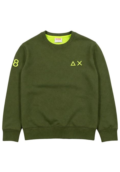Felpa bambino verde in cotone<BR/>