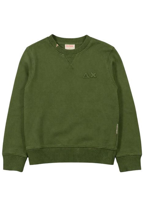 Felpa bambino verde in cotone<BR/>