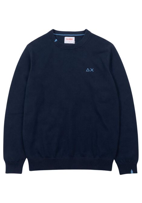 Maglione bambino blu in cotone<BR/>