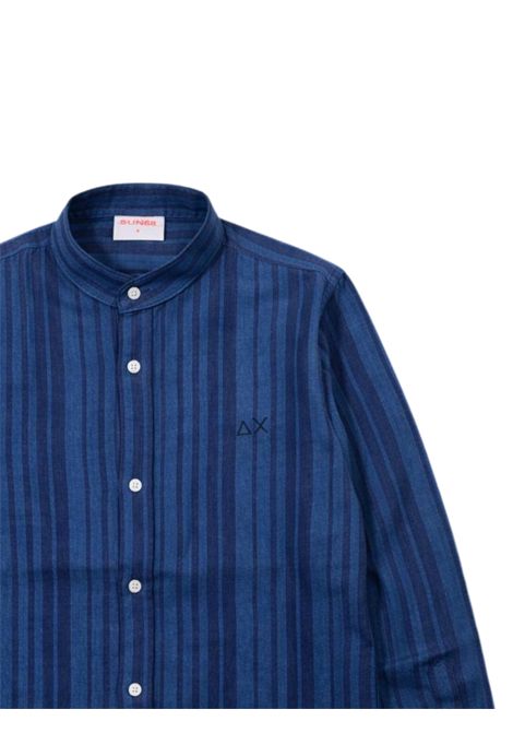 Blue linen shirt for children SUN68 | S363101BLU