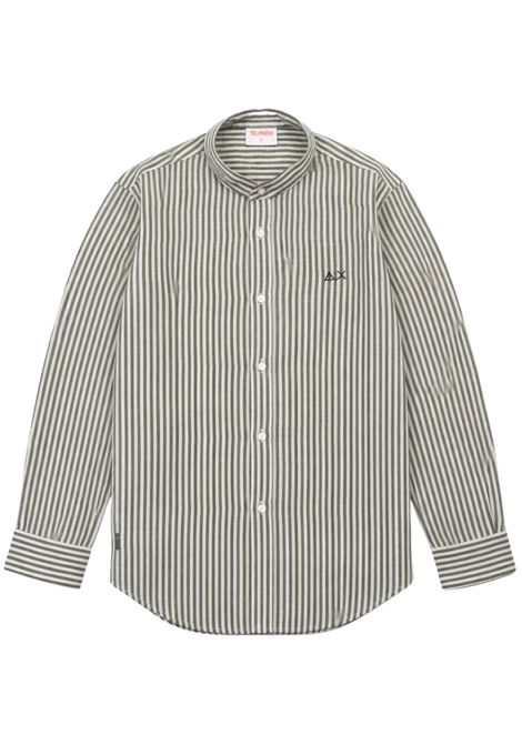 Green linen shirt for children SUN68 | S36310VERDE