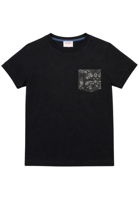 Black cotton T-shirt for children SUN68 | T36303NERO