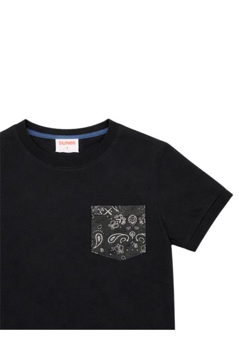 Black cotton T-shirt for children SUN68 | T36303NERO
