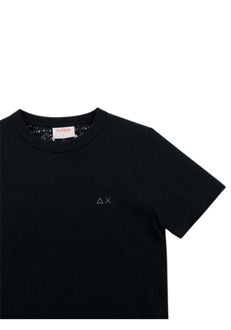 Black cotton T-shirt for children SUN68 | T36323NERO